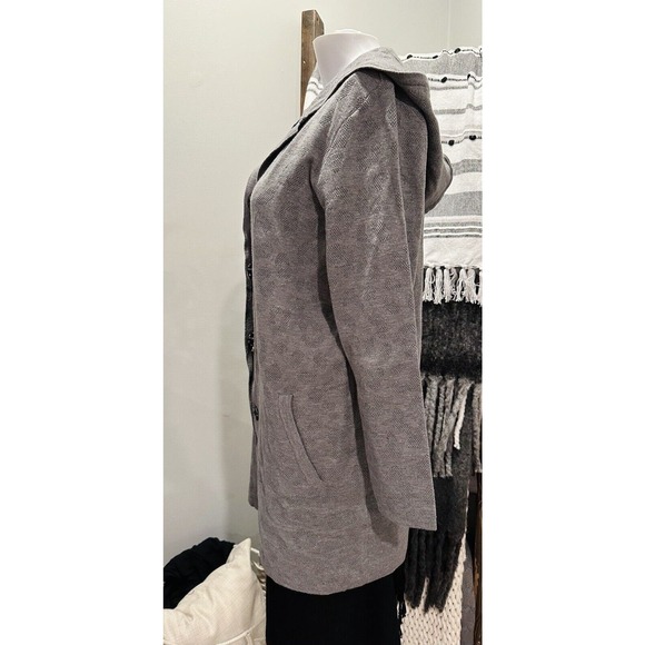 CHICOS NEW Tonal Animal Print Long Cardigan Sweater Coatigan Gray Womens S 0 4/6 - Picture 2 of 8